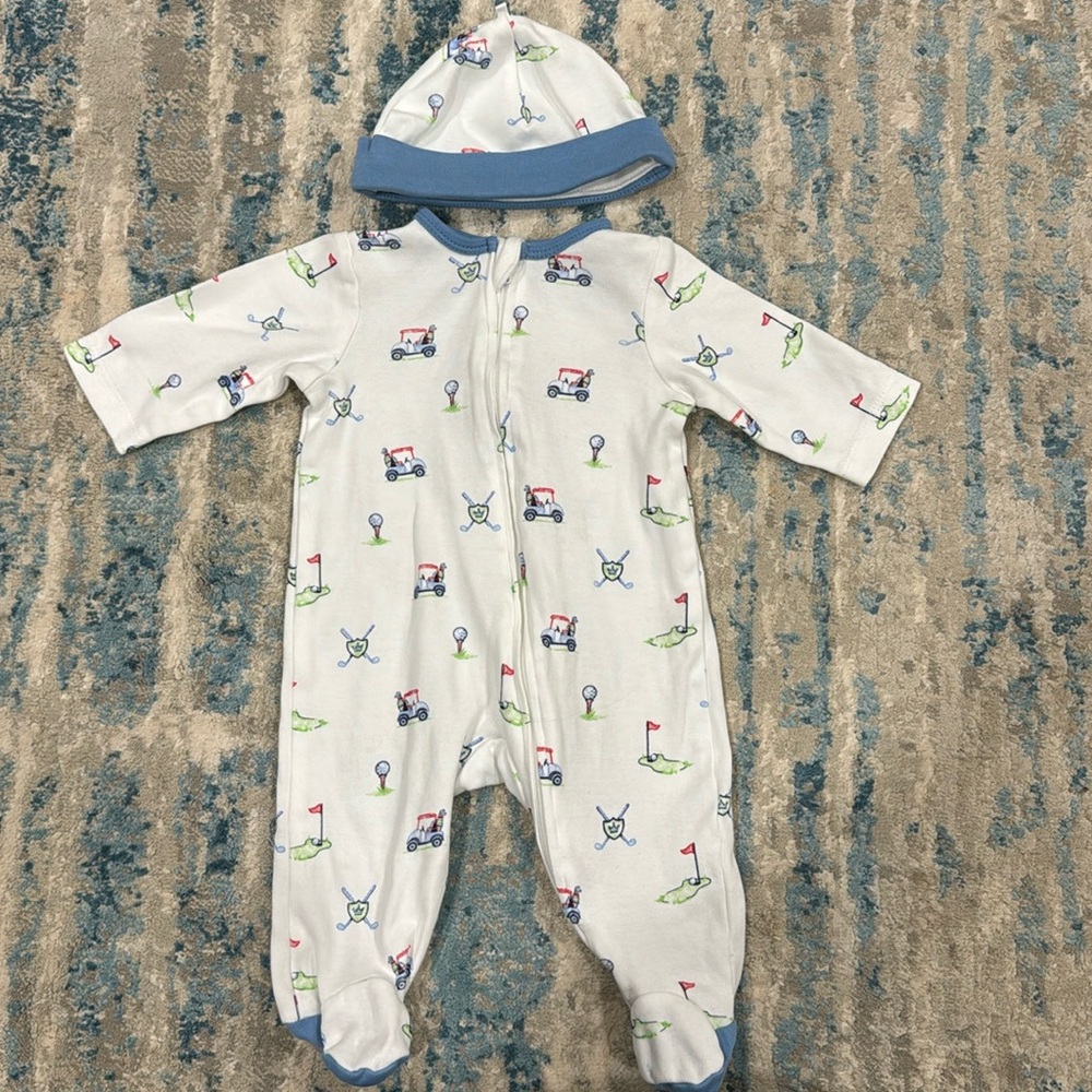 Little Me Zippered Golf Print Footie